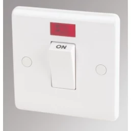 LAP 45A 1-GANG DP COOKER SWITCH WHITE WITH NEON