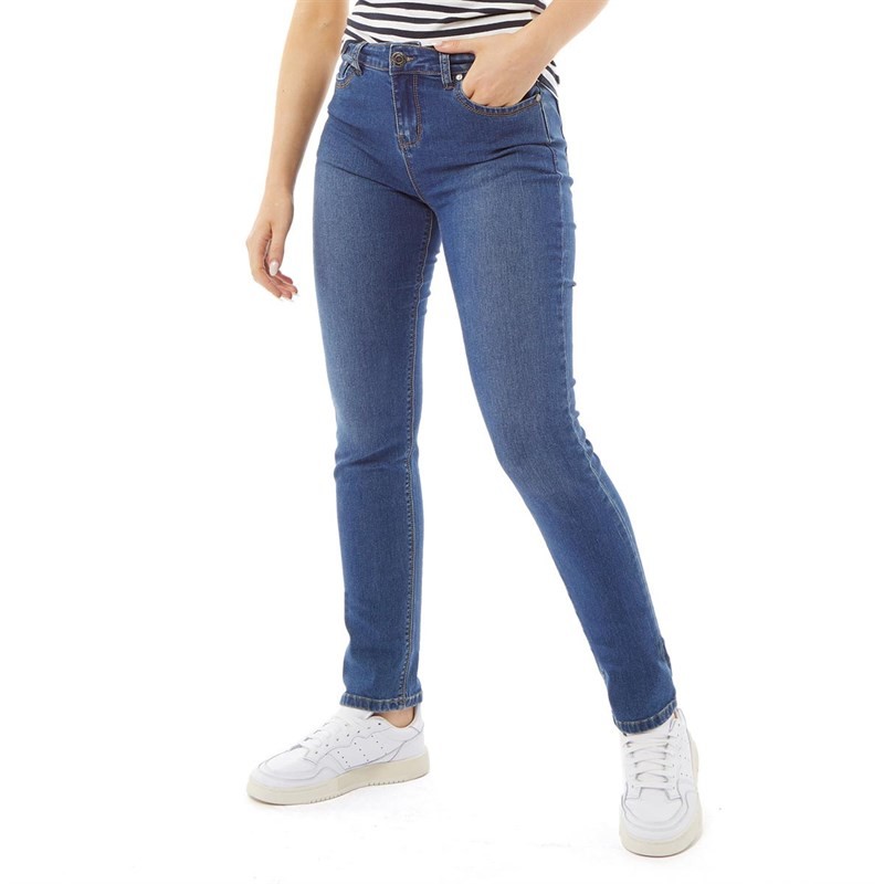 Onfire Womens Slim Fit Denim Jeans Mid Wash