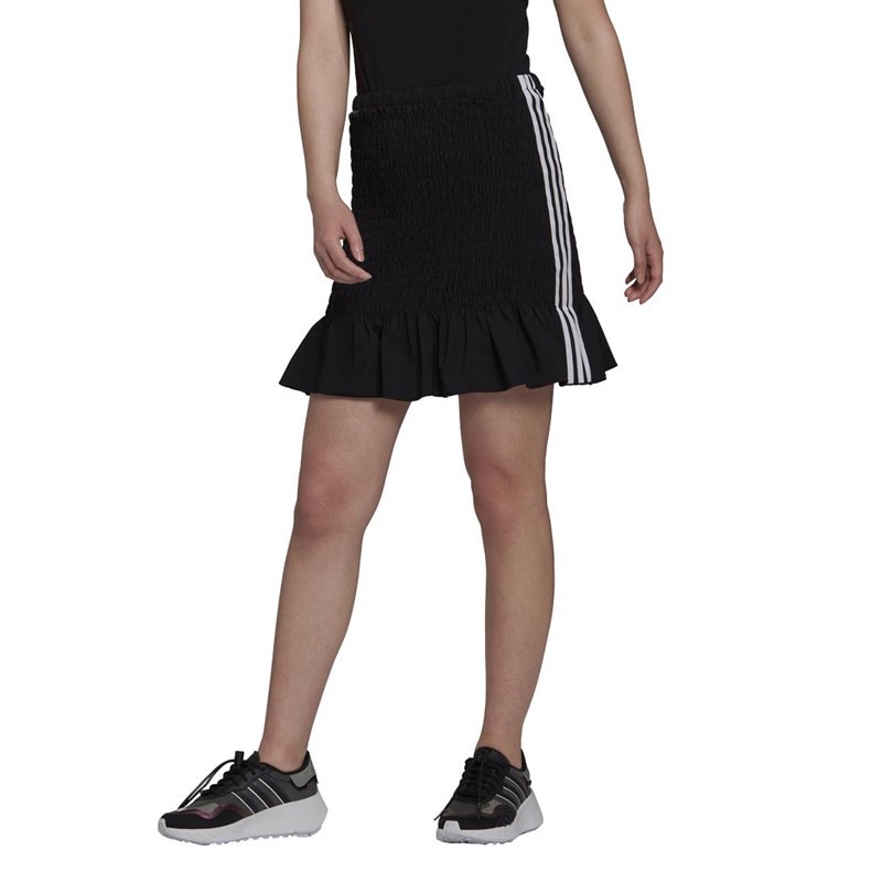 adidas Originals Womens Trefoil Moments Smocked Skirt Black