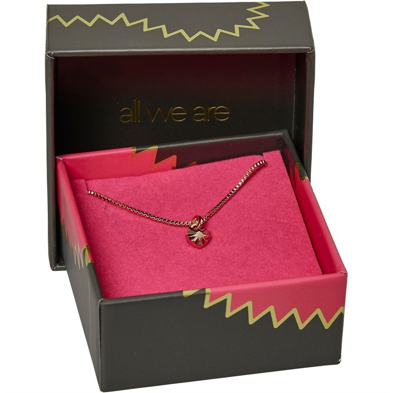 all we are Womens Amora Tiny Heart Pendant Rose Gold Tone