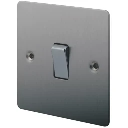 LAP 10AX 1-GANG 2-WAY LIGHT SWITCH BRUSHED STAINLESS STEEL