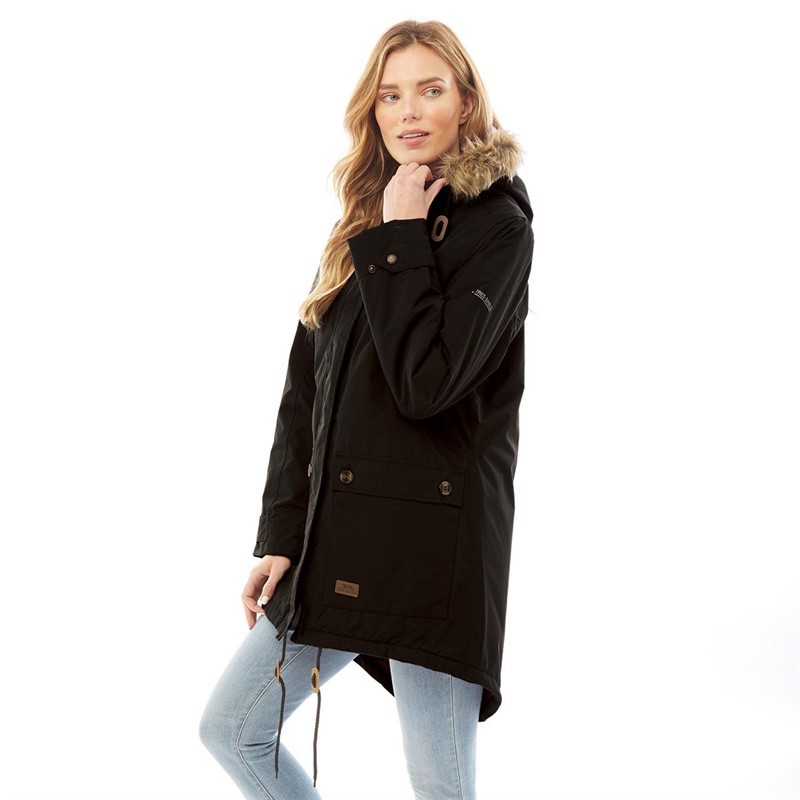 Trespass Womens Clea Insulated Waterproof Parka Black