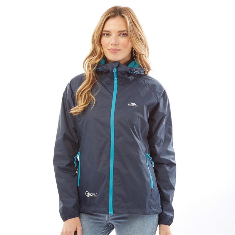 Trespass Womens Qikpac Waterproof Jacket Navy