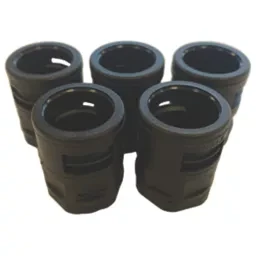 DETA MALE CORRUGATED CONDUIT ADAPTOR 20MM BLACK 5 PACK