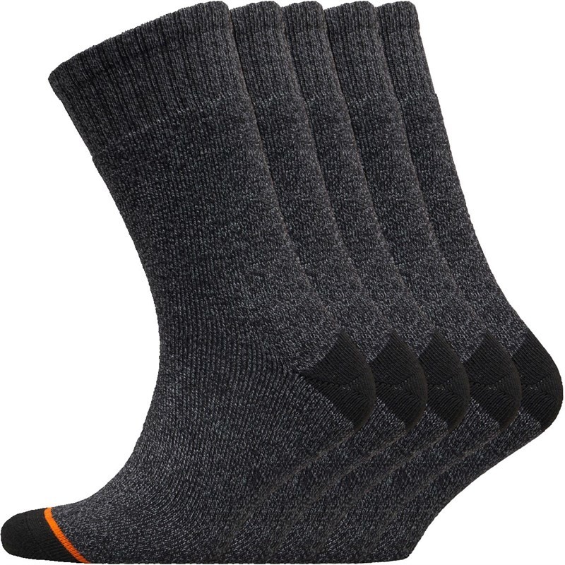 WEATHERPROOF Mens Five Pack Thermal Crew Socks Black